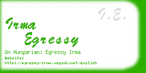 irma egressy business card